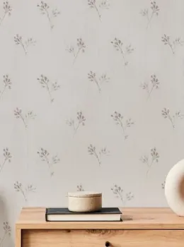 Satin Flowers Z66865 Pastel Floral Striped Wallpaper