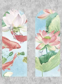 Satin flowers Z66868 lotus et koi Panneau Mural