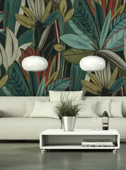 Satin Flowers Z66870 Tropik Yapraklı Duvar Paneli