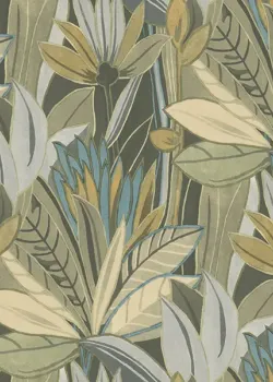 Satin Flowers Z66872 Earth Tones Tropical Wall Panel