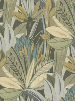Satin Flowers Z66872 Toprak Tonlu Tropik Duvar Paneli