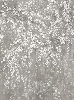 Satin Flowers Z66876 White Floral Wall Panel