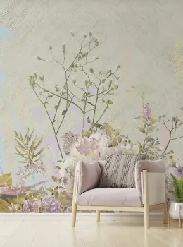 Satin Flowers Z66881 Neutral Tones Flower Garden Wall Panel