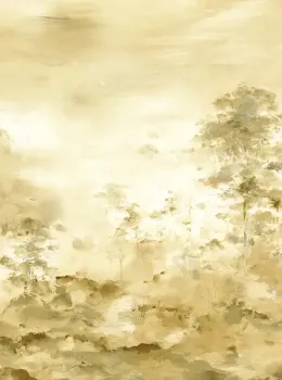 Satin Flowers Z66883 Sepia Tones Misty Forest Wall Panel