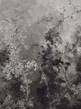 Satin Flowers Z66888 Siyah Beyaz Çiçekli Dal Paneli