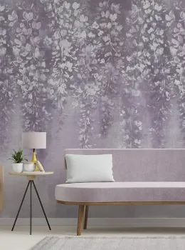 Satin Flowers Z66894 Panneau Mural Fleurs Violettes Tombantes