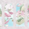 Satin Flowers  Z66869, Panneau Mural Fleurs Roses Koi