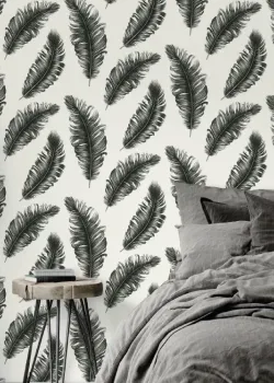 Savana Z77529 Sanftbeige Federmuster-Tapete 5m²