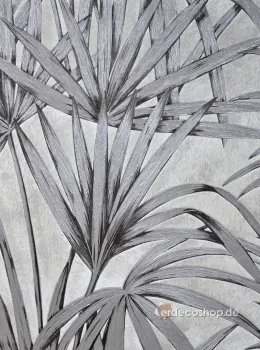 Savana Z77549 light grey wallpaper with dark tropical leaves