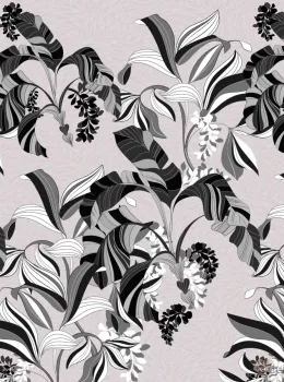Savana Z77557 Black and White Tropical Leaf Wall Panel