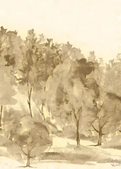 Savana Z77562 Panneau/Poster Mural Forêt Beige Cipressi