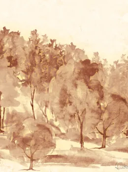 Savana Z77563 Sepia Forest Landscape Wall Panel