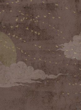 Savana Z77582 Panneau Mural Vol Lune et Oiseaux