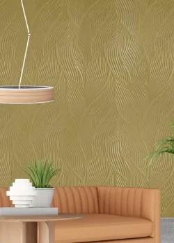 Trussardi 7 Z18910, Embossed Leaf Pattern Beige Wallpaper, 7m²