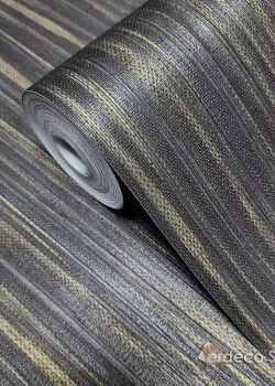 Trussardi 7 Z18911, Fabric Textured Dark Brown Striped Wallpaper, 7m²
