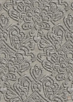 Trussardi 7 Z18935, Embossed Grey Damask Pattern Wallpaper, 7m²