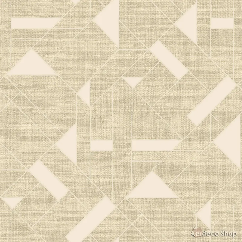 Abstract geometric light beige non-woven wallpaper