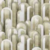 Gold-toned geometric arch pattern luxury wall panel, 3D effect Trussardi 7 Z18976