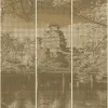 Gold-toned dotted temple pattern wall panel Trussardi 7 Z18979