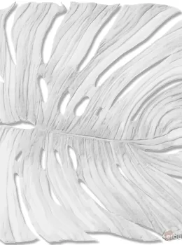Trussardi 7 Z18982 Pure White Monstera Leaf Wall Panel