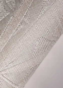 Trussardi 7 Z18915, Jute Textured Beige Tropical Leaf Pattern Wallpaper, 7m²