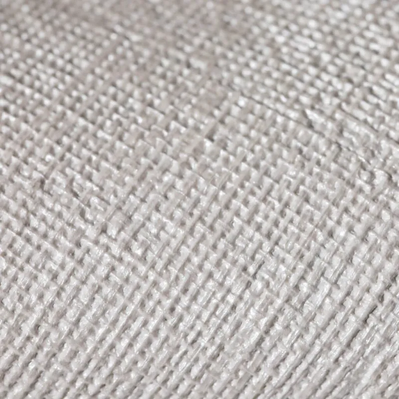 Modern non-woven wallpaper with jute/linen texture in light beige and cream tones
