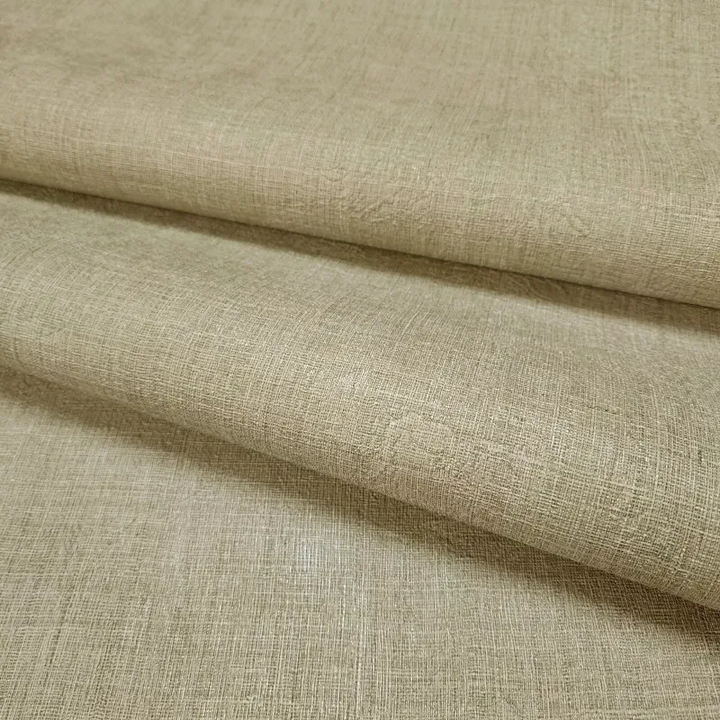 Trussardi 7 Z18921, Linen Textured Light Brown Plain Wallpaper, 7m²