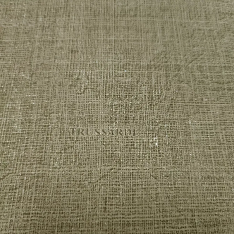 Trussardi 7 Z18921, Linen Textured Light Brown Plain Wallpaper, 7m²