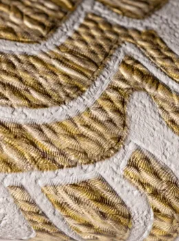 Trussardi 7 Z18931, Kabartmalı Altın Damask Desenli Duvar Kağıdı, 7m²