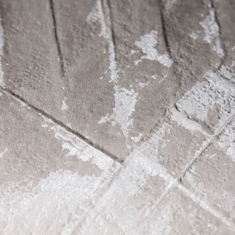 Modern non-woven wallpaper with subtle texture and abstract distressed geometric pattern in white/cream tones