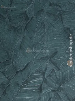 Trussardi 8 Z30305, Papier Peint Vert Foncé Grand Motif Feuilles, 7m²