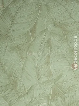 Trussardi 8 Z30309, Papier Peint Vert Clair Grand Motif Feuilles, 7m²