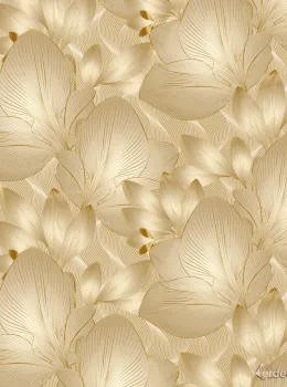 Trussardi 8 Z30366, Golden-Toned Leaf Pattern Wall Panel, 9m²