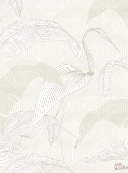 Trussardi 8 Z30371, Açık Tonlarda İbis Kuşu Desenli Duvar Kağıdı Paneli, 18m²