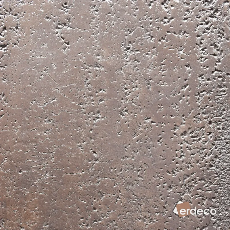 Decorative wall design E118 in brown and earthy tones, featuring a rough concrete texture with pearlescent gleams.